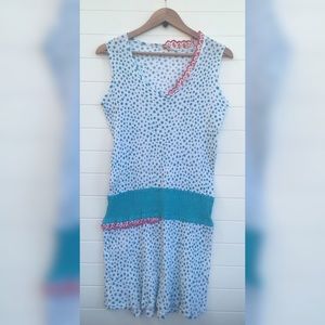 Tsumori Chisato Dot Asymmetric Embroidered Dress Japanese Designer Low Waist